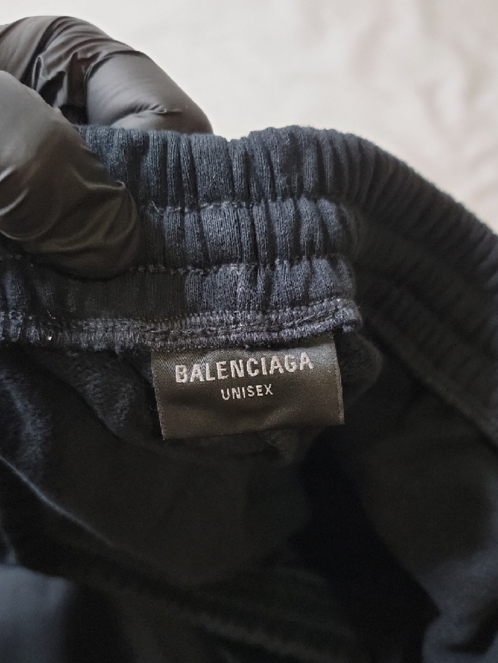 Balenciaga Black Athletic Drawstring Shorts with Red Logo Patch - Picture 5 of 5